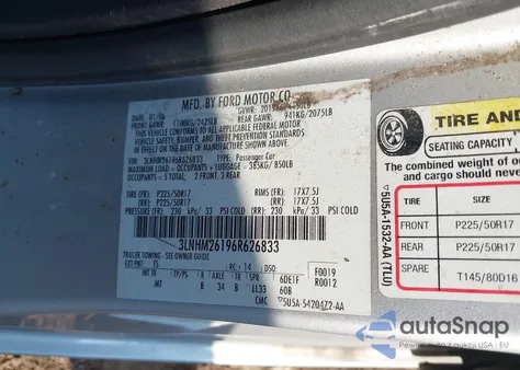 2006 Lincoln Zephyr from USA, damaged, VIN 3LNHM26196R626833